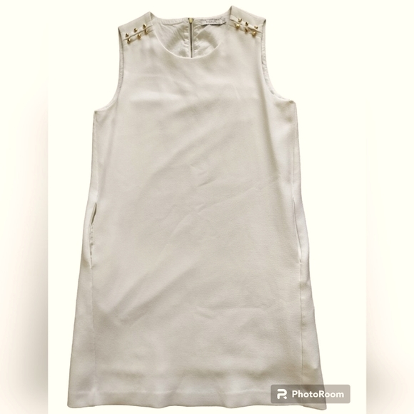 FRNCH cocktail formal ivory dress sleeveless size M - Picture 2 of 10